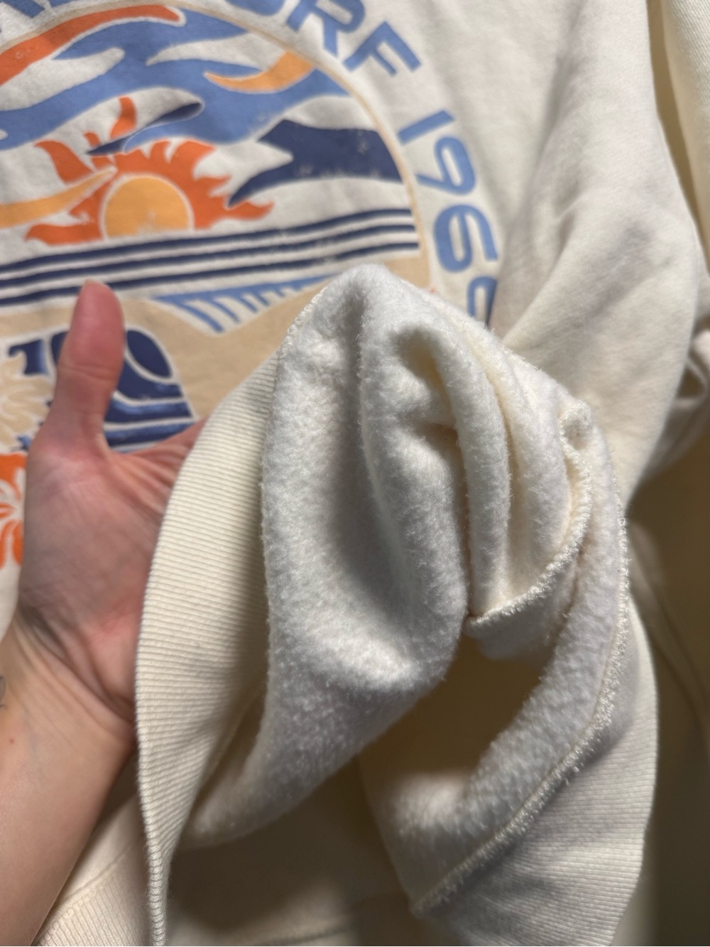 Rip Curl Cream Off-White Crewneck Sweatshirt - Picture 4 of 5